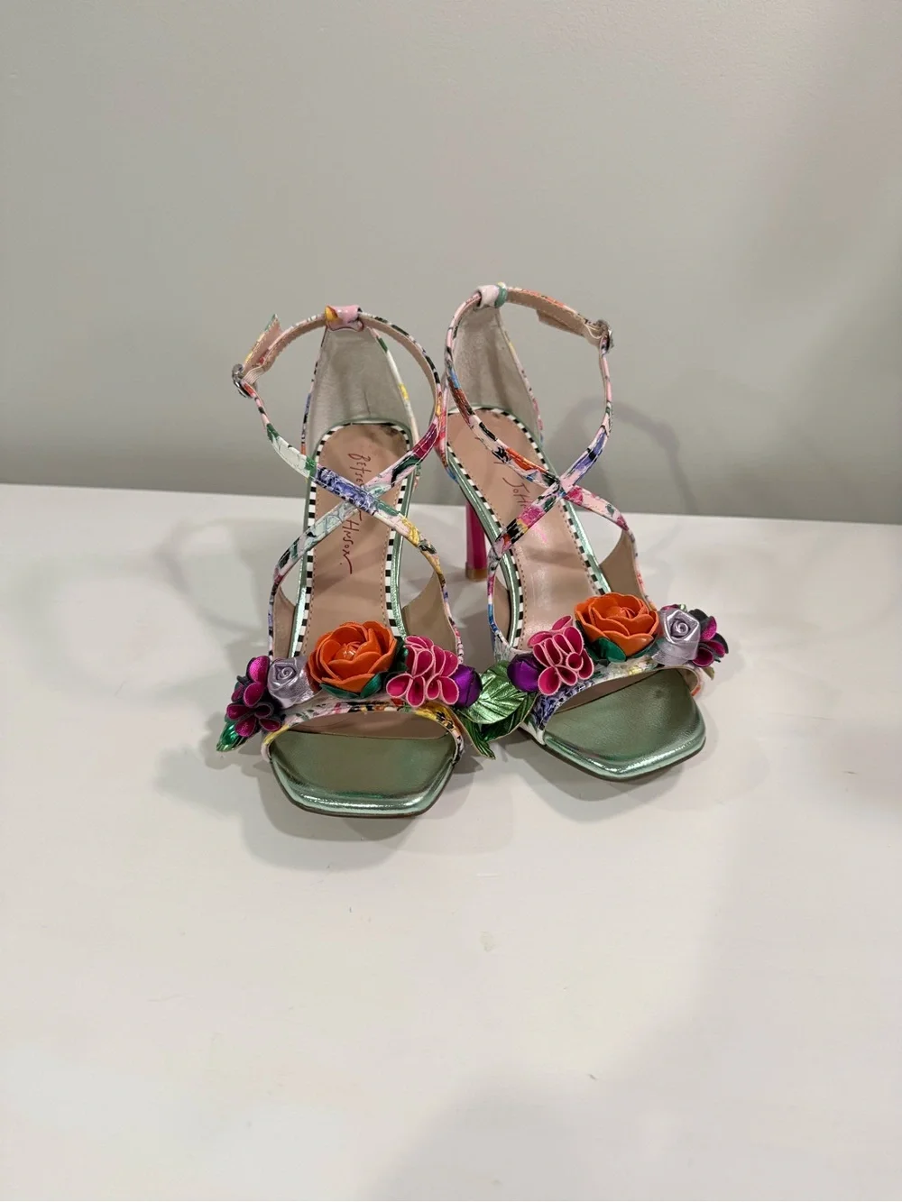 Betsy Johnson - Mikah Floral Multi-Color Strappy High-Heel Sandals for Women - Picture 2 of 6
